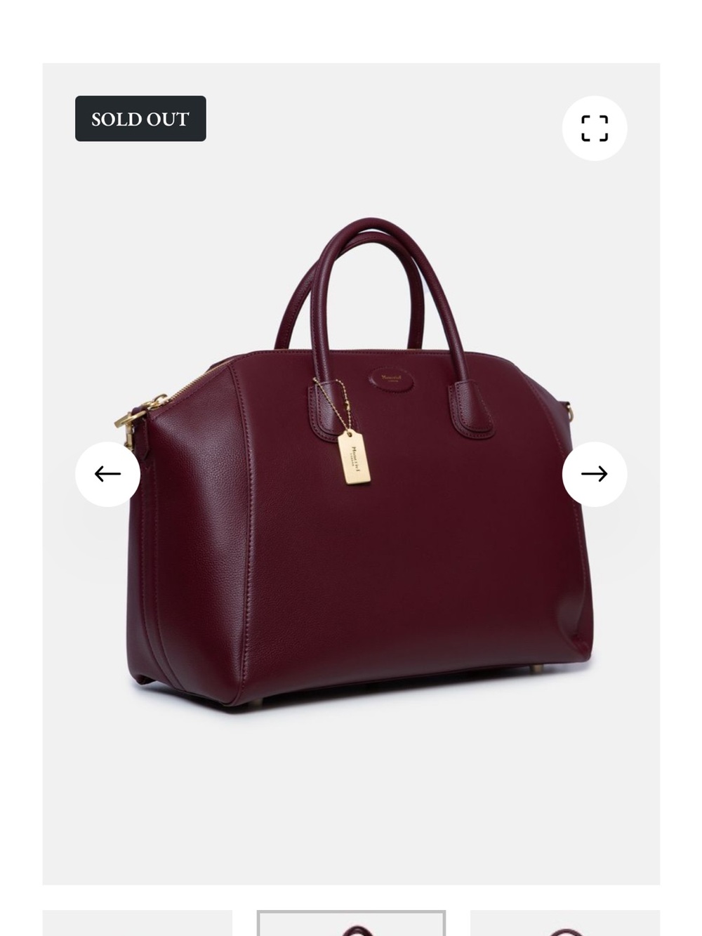 Moncrief “Stephanie” Structured Leather Satchel in Deep Burgundy